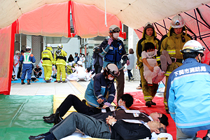 写真：下関市立市民病院防災訓練2